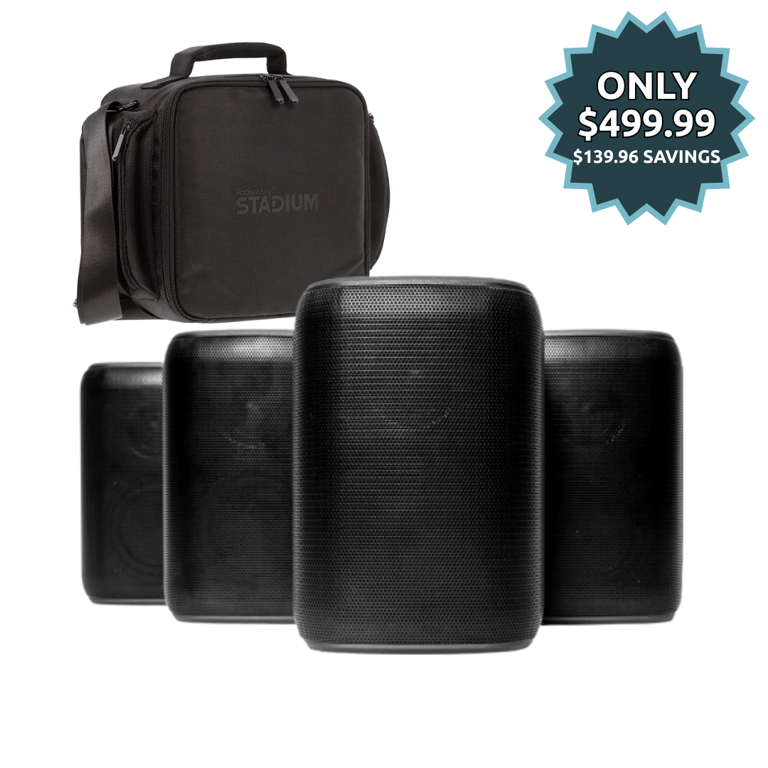 4 Pack with Carry Bag: 4 Speakers