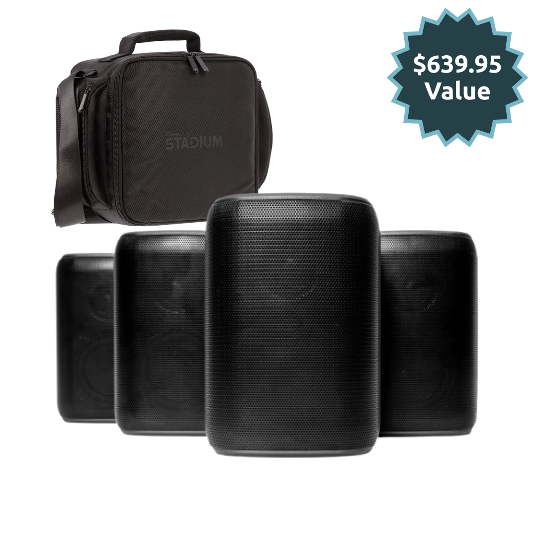 4 Pack with Carry Bag: 4 Speakers